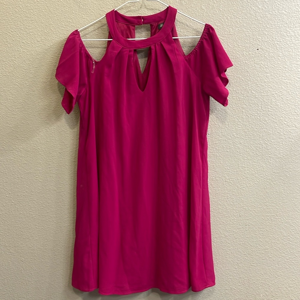 Magenta Lily Rose Peekaboo Shoulder Dress Size S